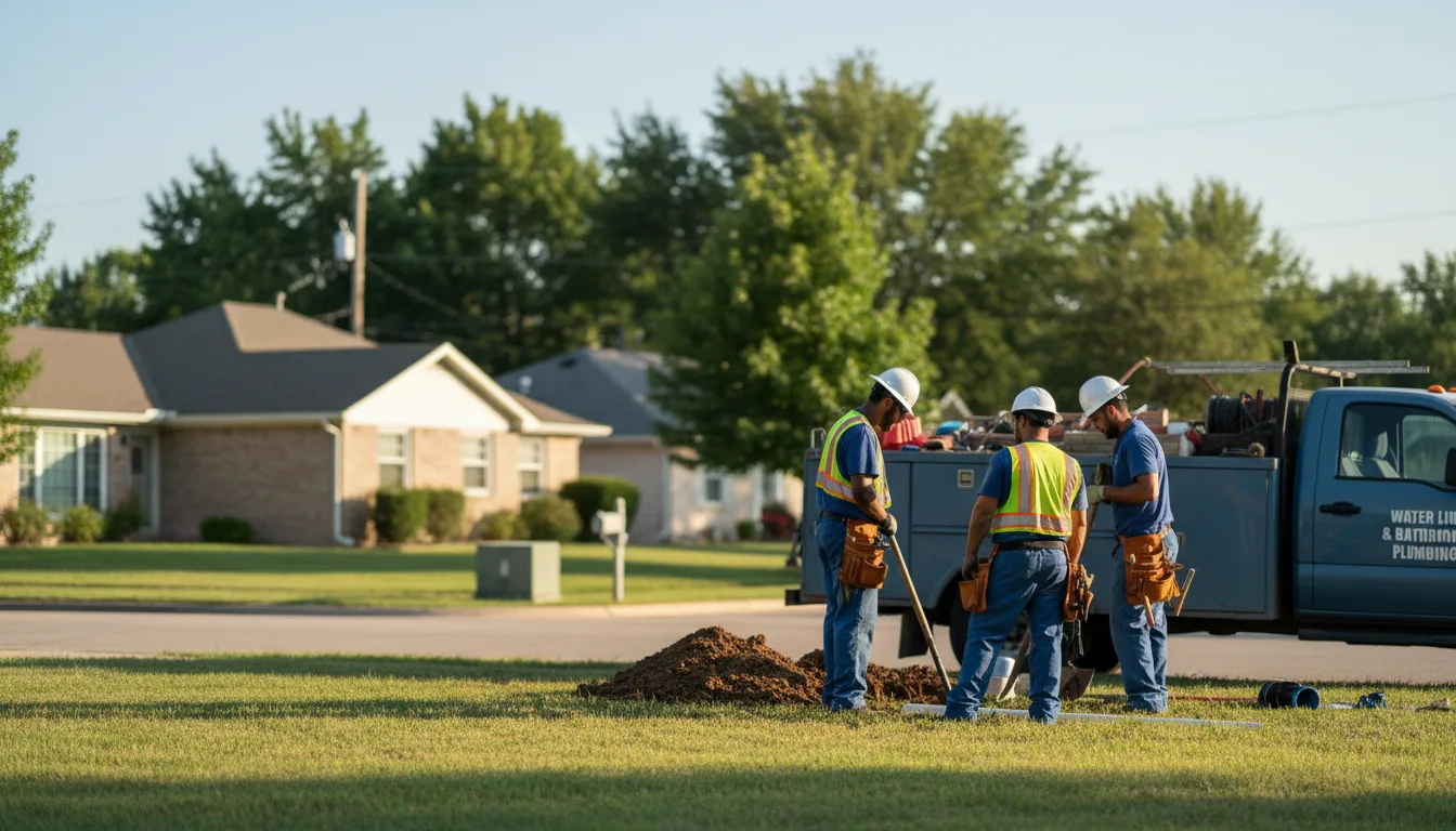 Residential water line and bathroom plumbing service in Dahlen, ND